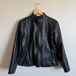 Black Faux-Leather Jacket